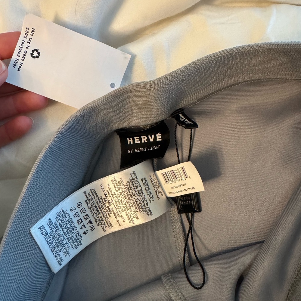 NWT Hervé by Hervé Léger Gray spandex workout shorts